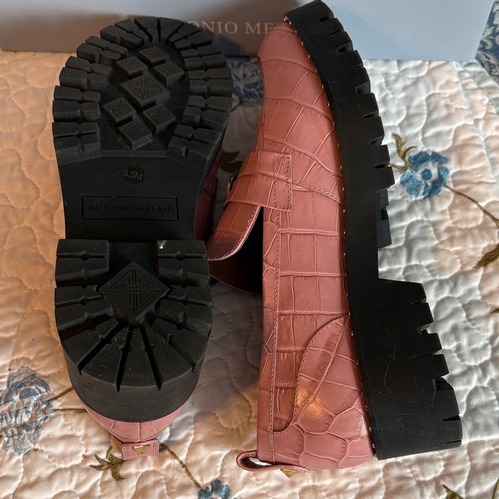 Antonio Melani Blush Arlo Croc-Embossed Loafers Size 8.5 - Picture 8 of 15